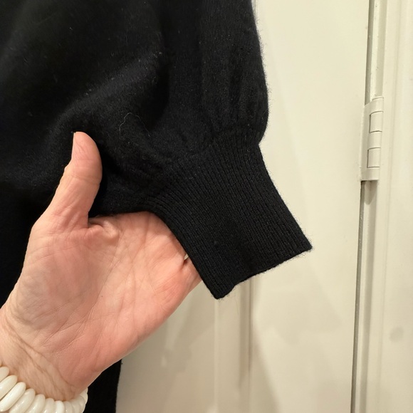 Anthropologie Cashmere Black Off-Shoulder Sweater - Picture 10 of 11